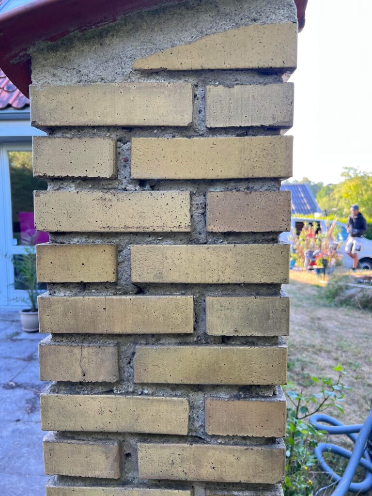 omfugning af mursten